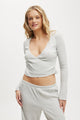 Super Soft Ribbed Wrap Top