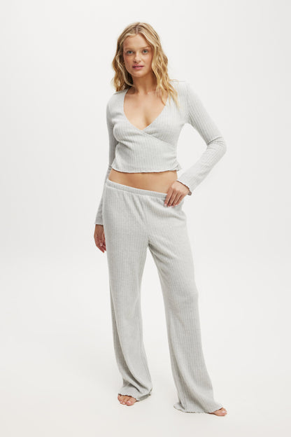 Super Soft Ribbed Wrap Top