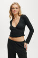 Super Soft Ribbed Wrap Top