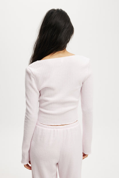 Super Soft Ribbed Wrap Top