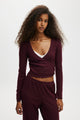 Super Soft Ribbed Wrap Top