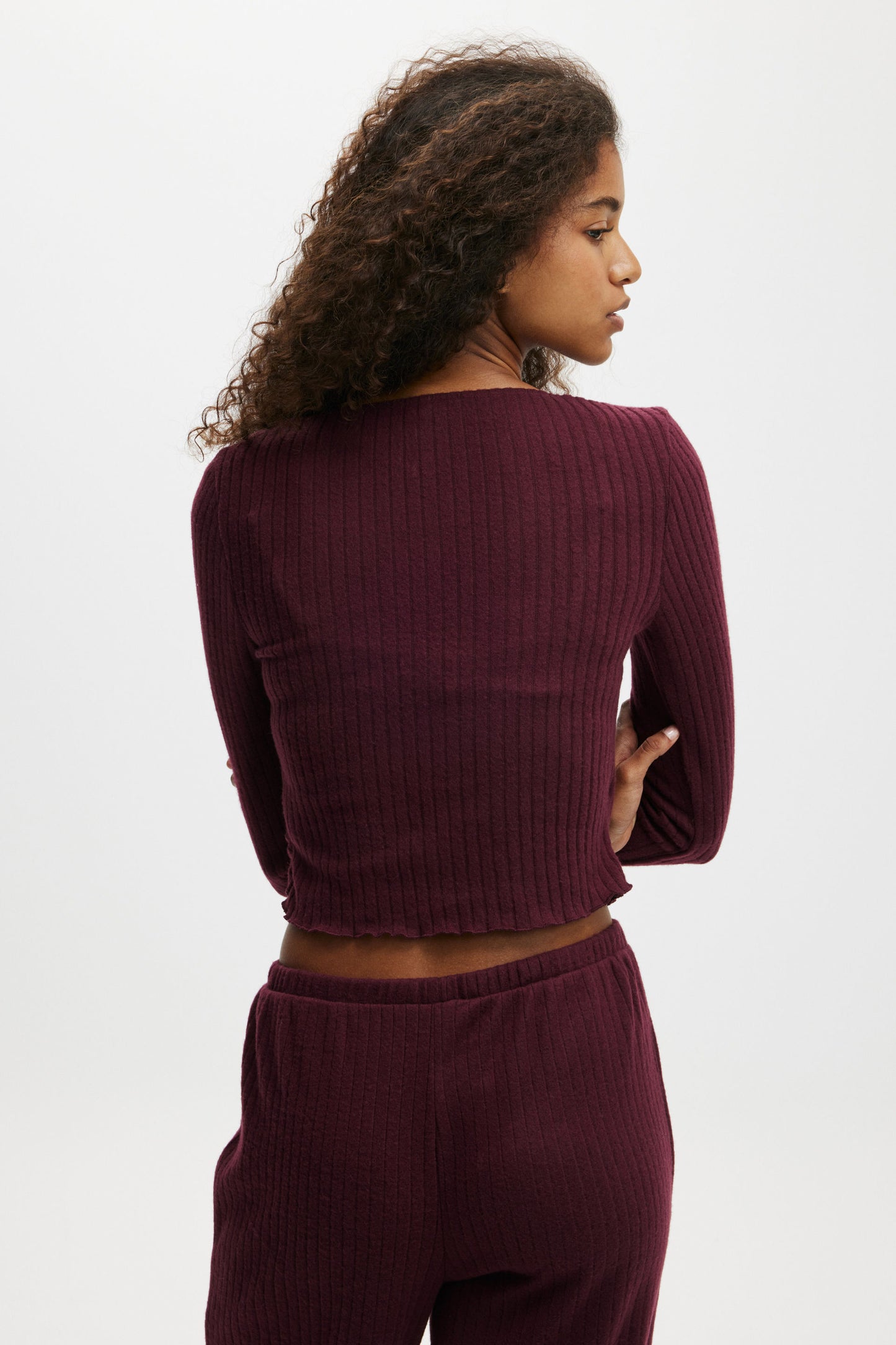 Super Soft Ribbed Wrap Top