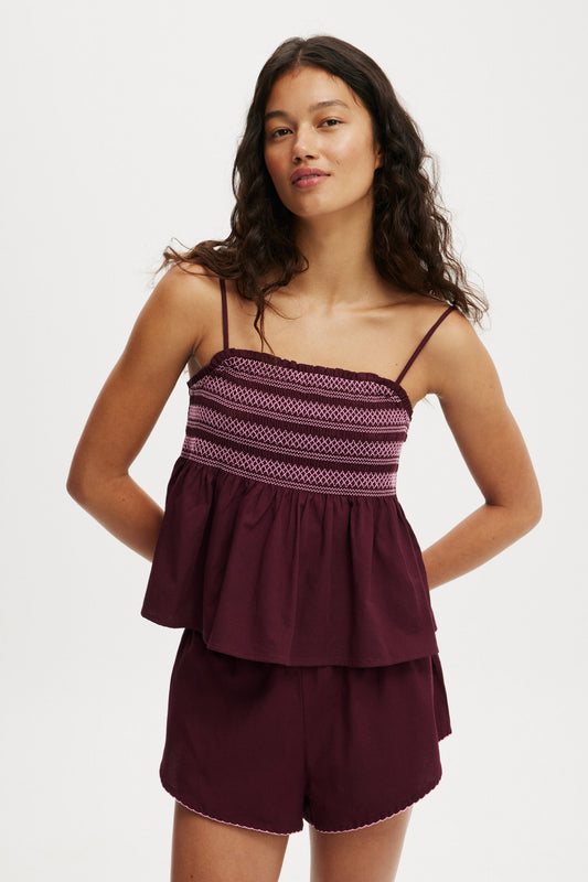 Shirred Woven Sleep Set