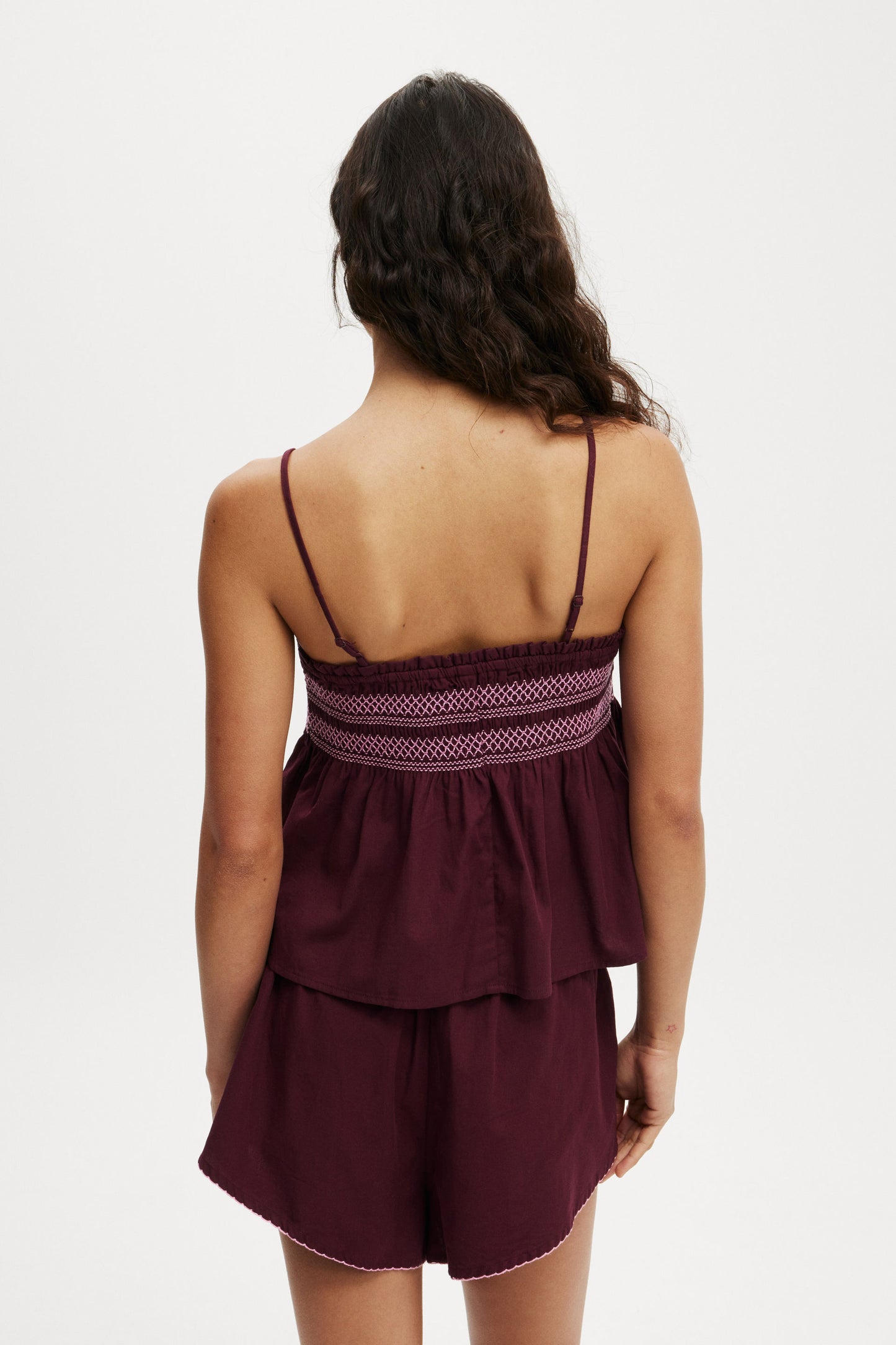 Shirred Woven Sleep Set