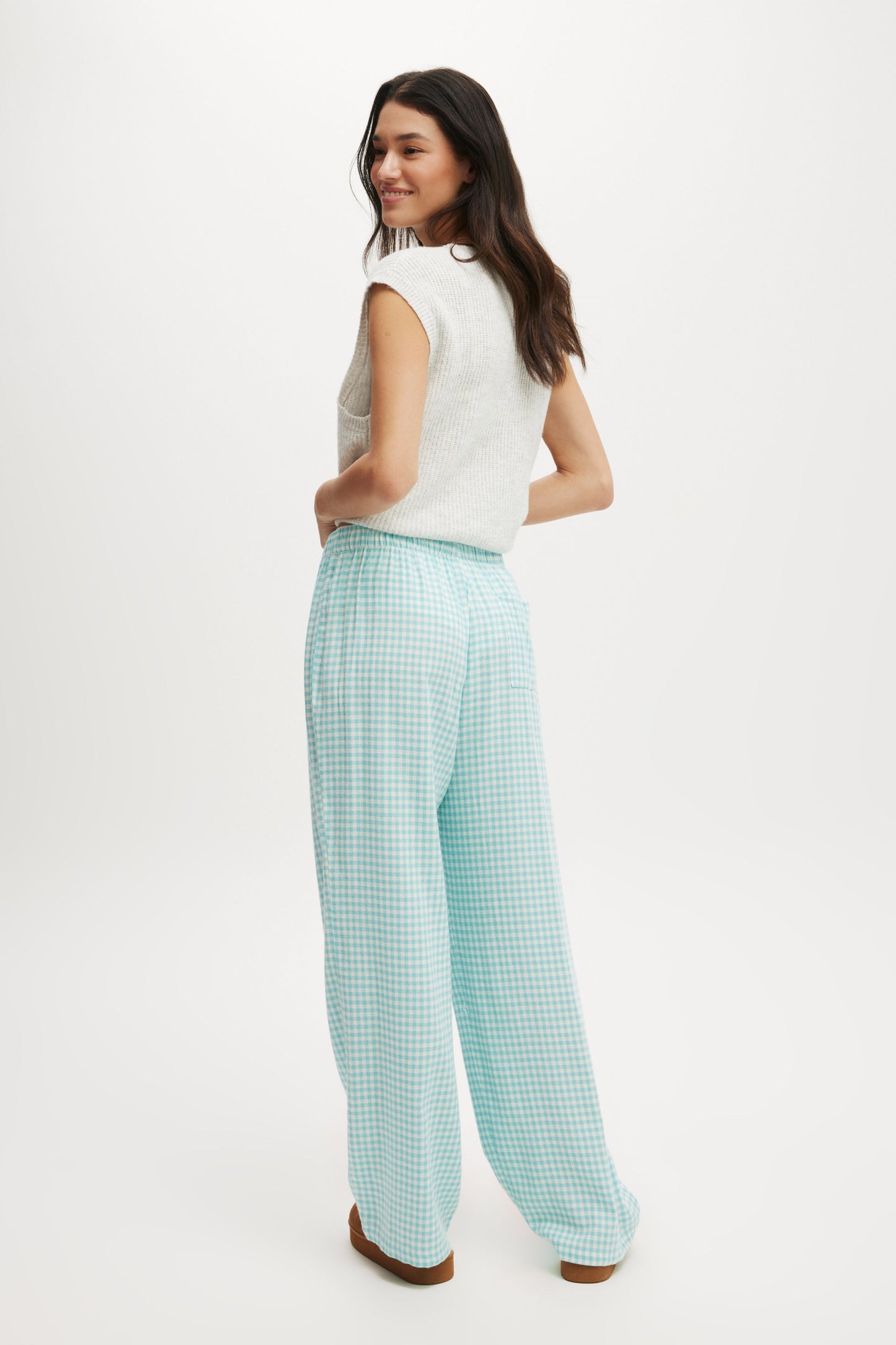 Flannel Wide Leg Pant