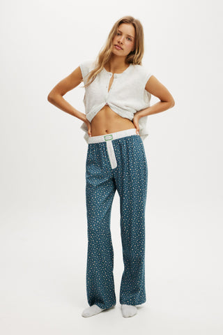 Flannel Wide Leg Pant
