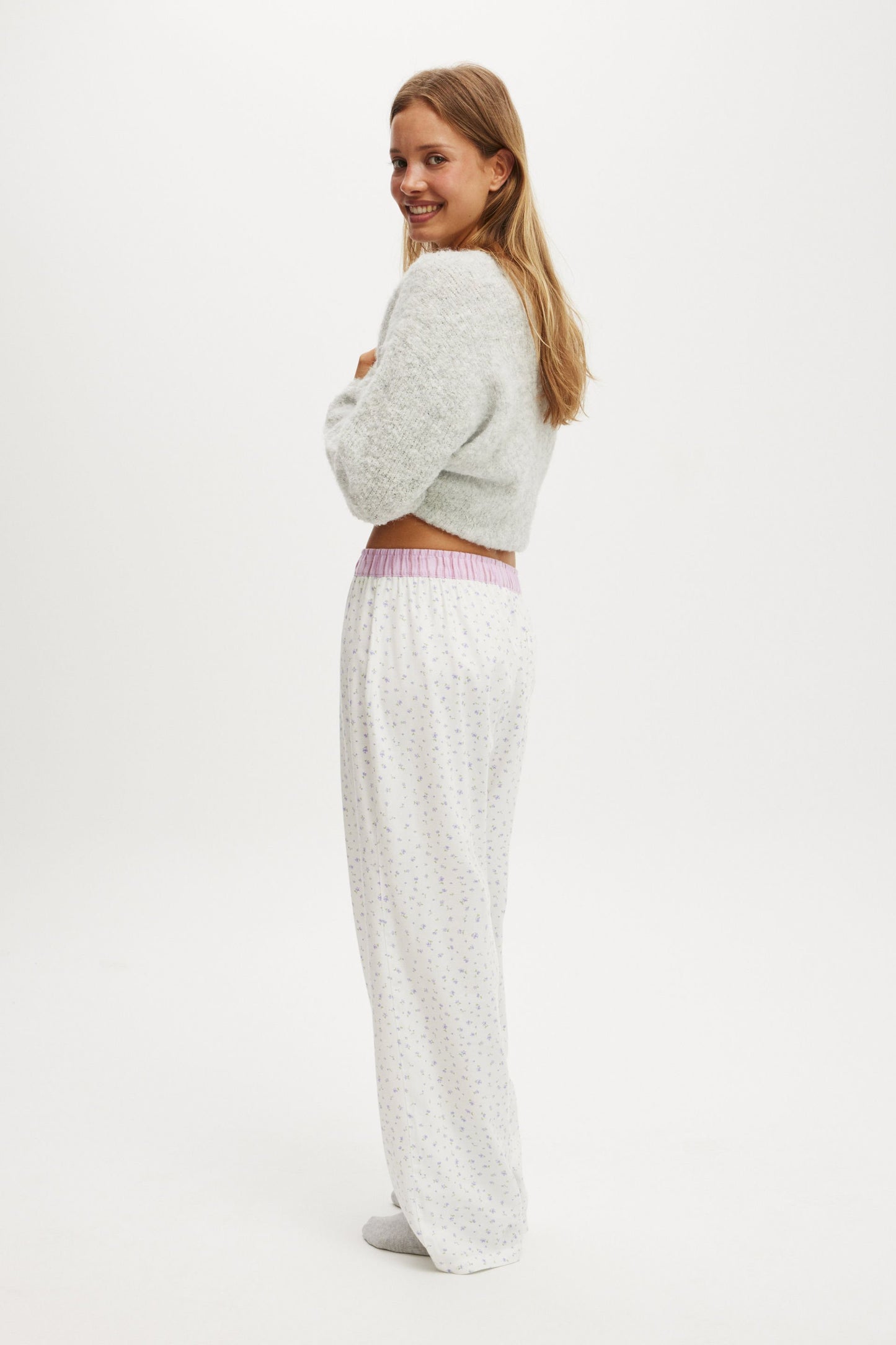 Flannel Wide Leg Pant