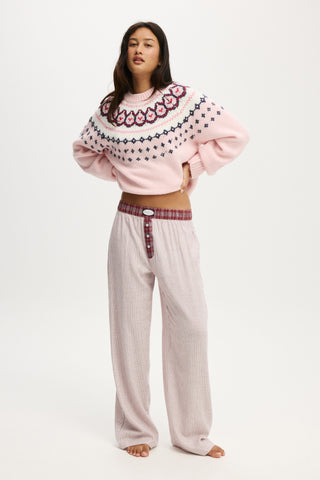Flannel Wide Leg Pant