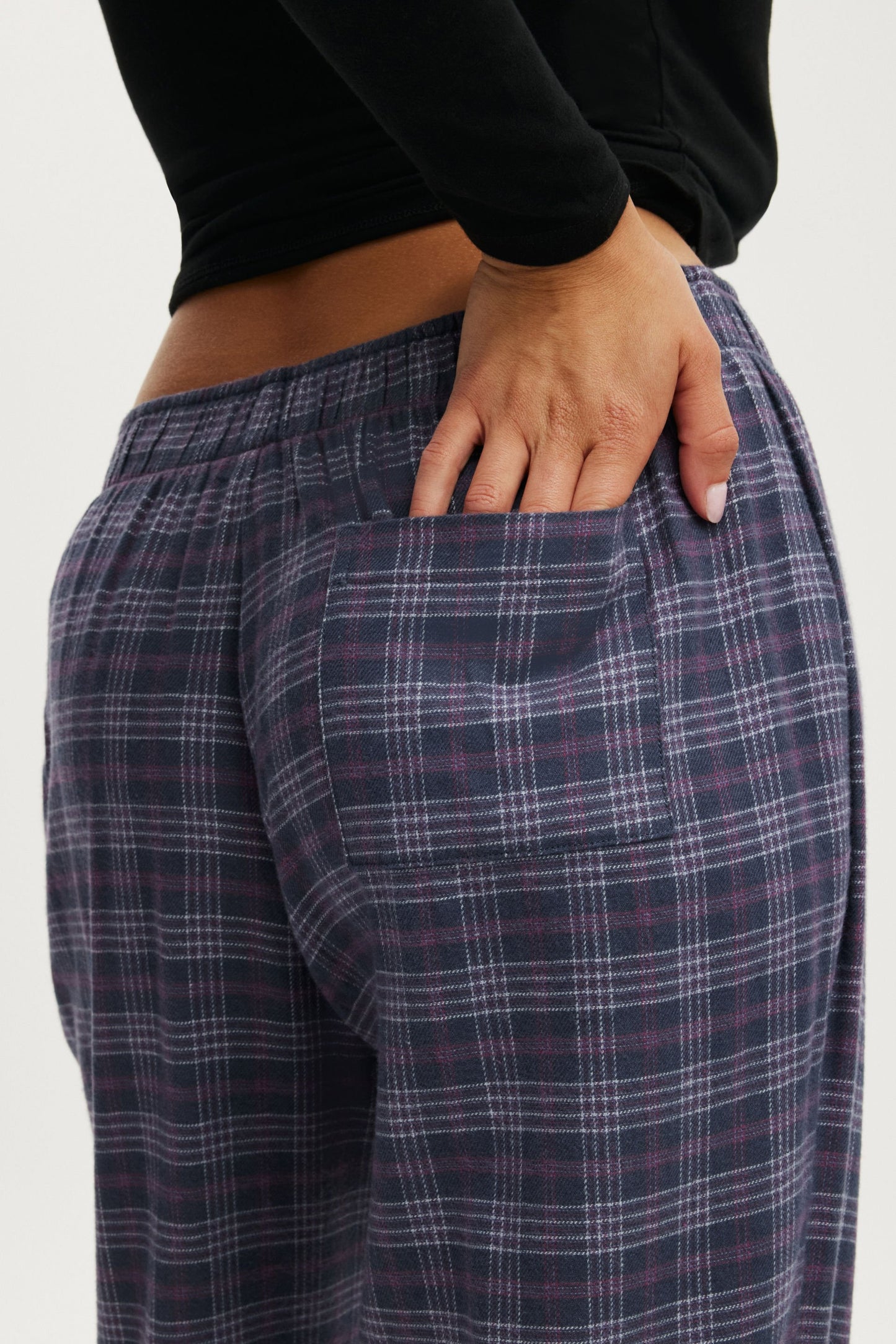 Flannel Wide Leg Pant