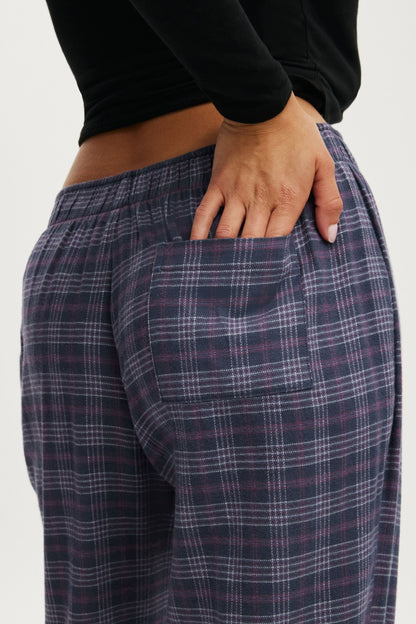 Flannel Wide Leg Pant