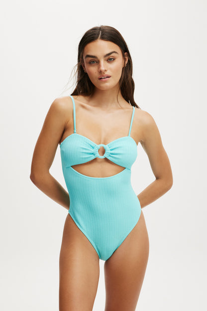 Ring Front Strapless One Piece Cheeky