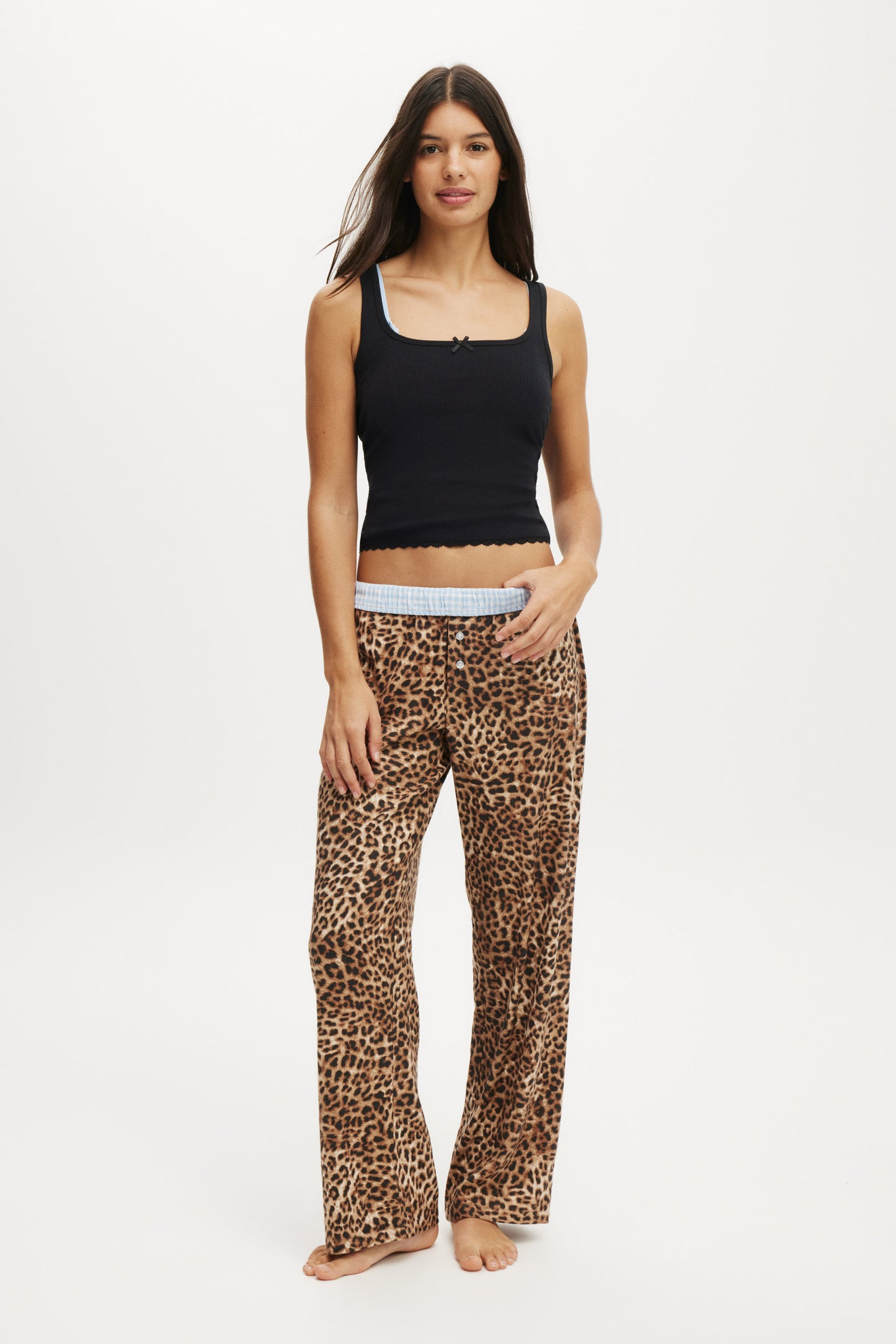 Rib Lace Ruched Tank