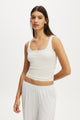 Rib Lace Ruched Tank