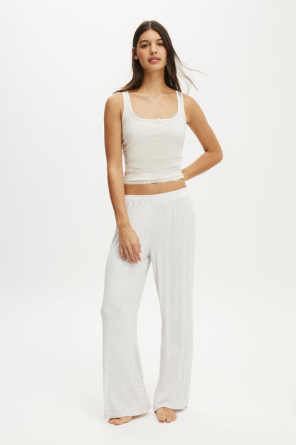 Rib Lace Ruched Tank