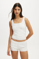 Rib Lace Ruched Tank