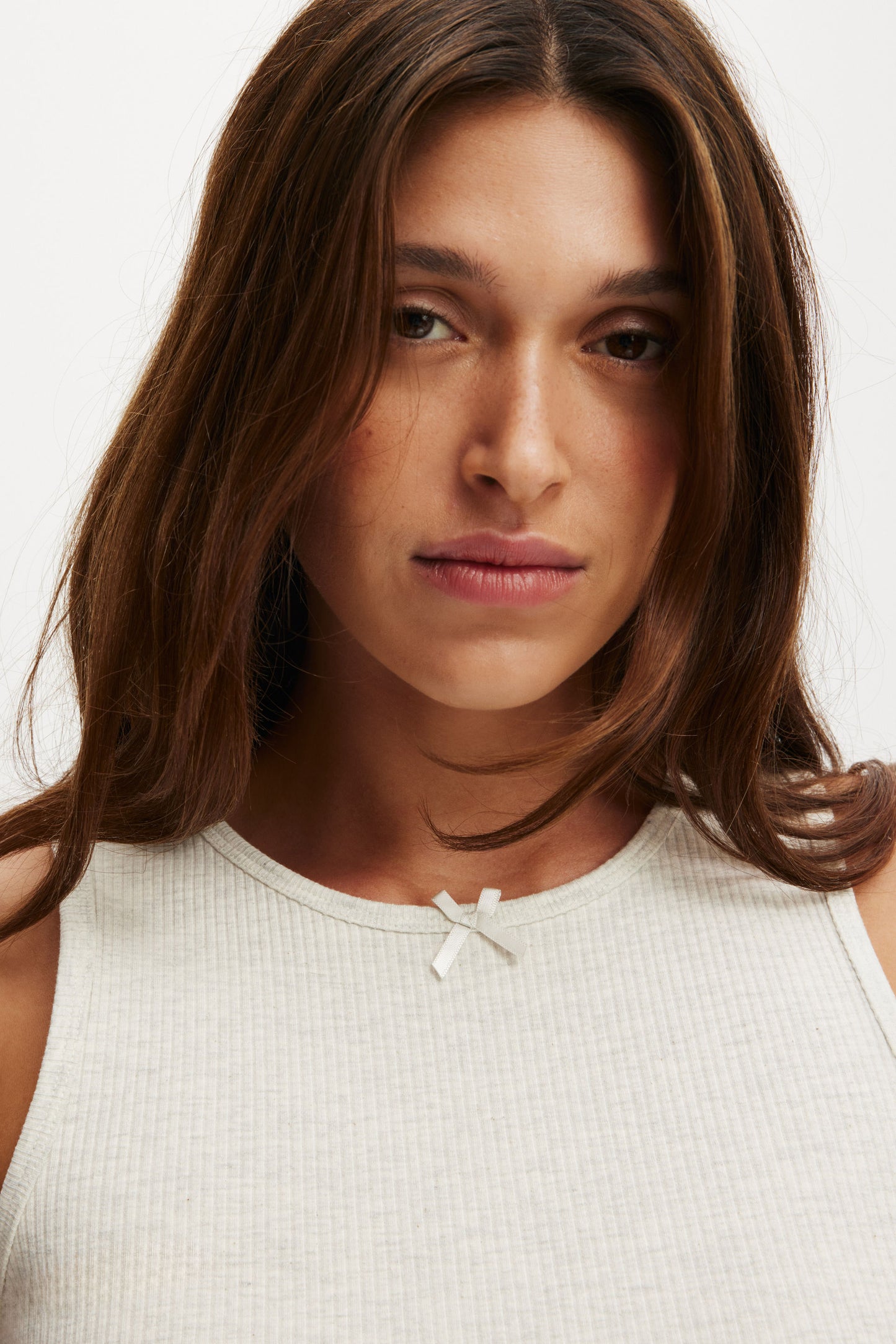Rib Lace Ruched Tank
