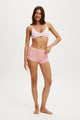 Rib Lace Ruched Boyshort