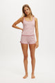 Rib Lace Ruched Boyshort