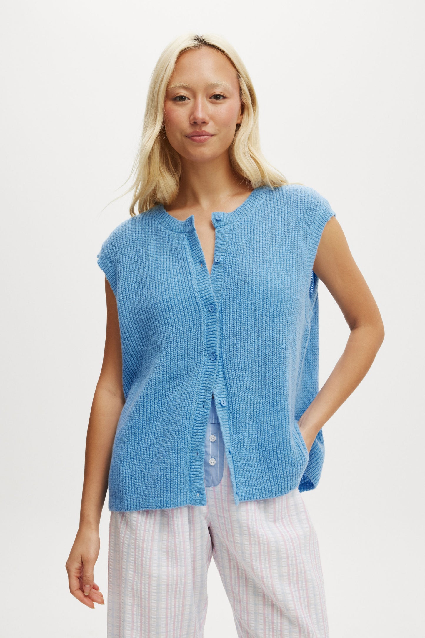 Knit Button Up Vest