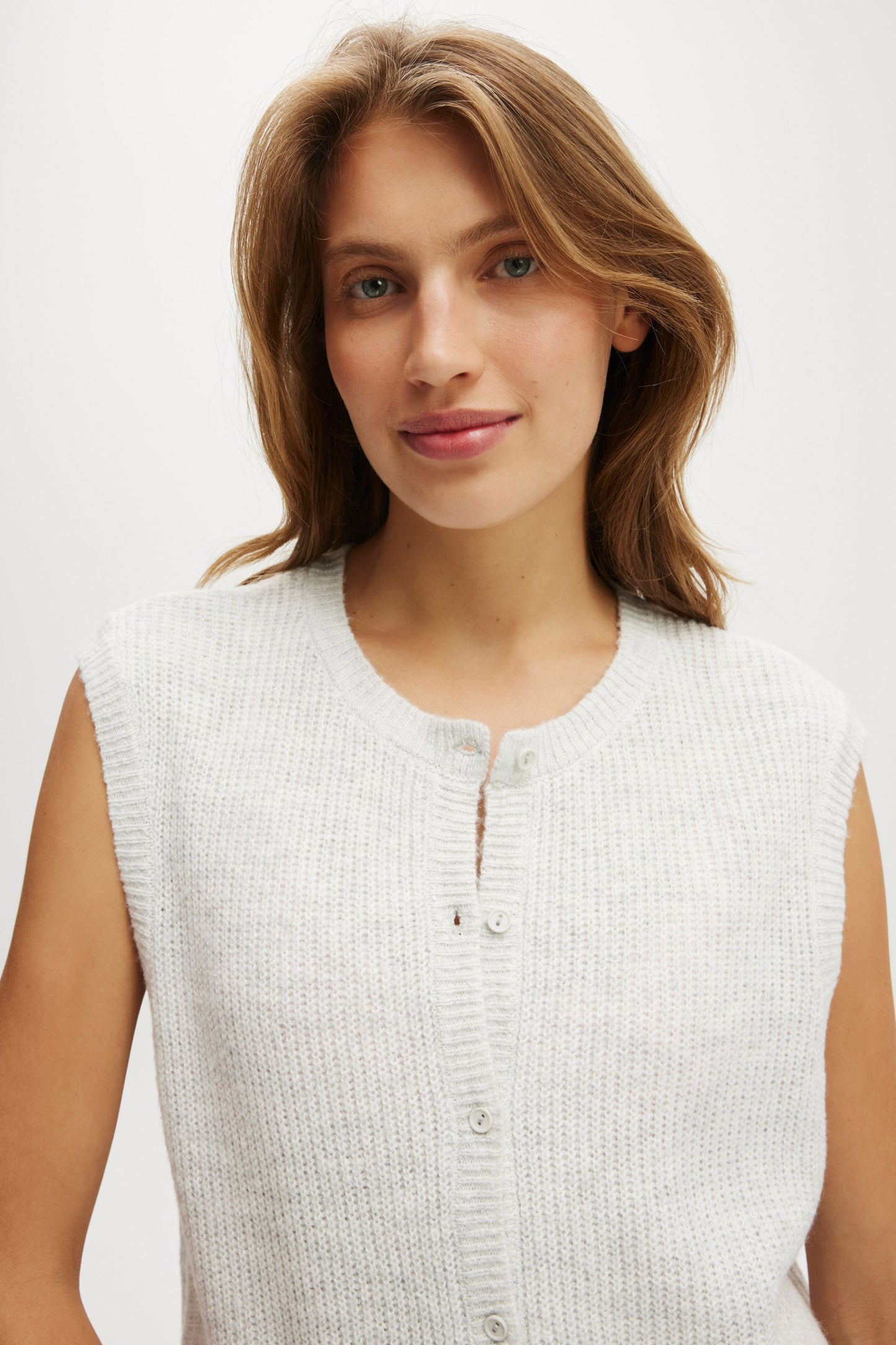 Knit Button Up Vest