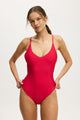 Thin Strap V Neck One Piece Cheeky