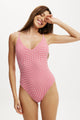 Thin Strap V Neck One Piece Cheeky