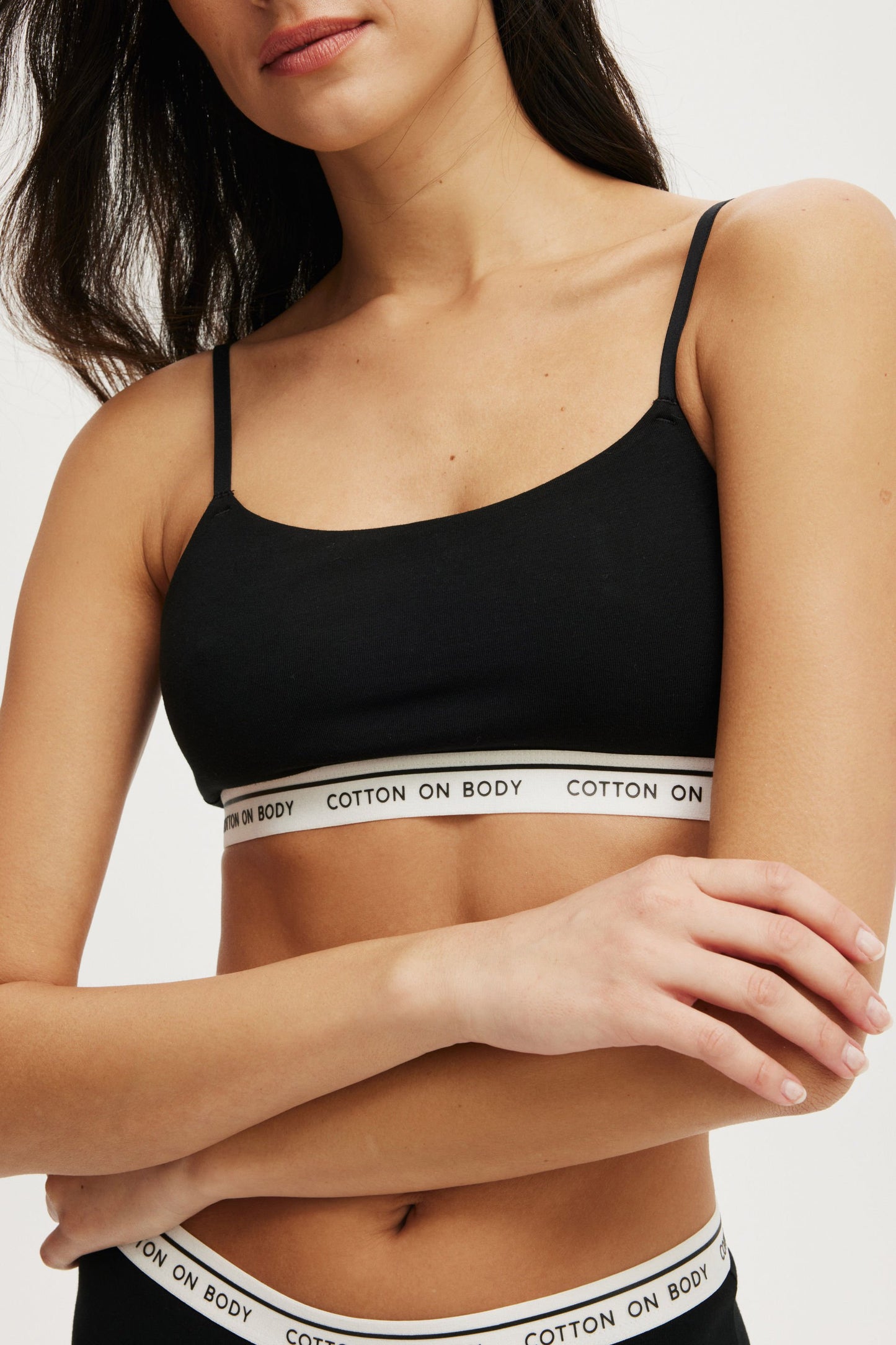 Branded Cotton Scoop Bralette