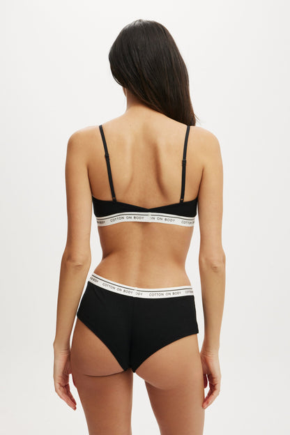 Branded Cotton Scoop Bralette