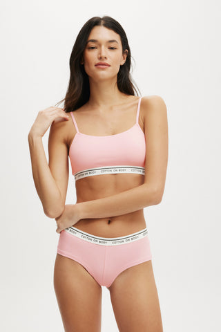 Branded Cotton Scoop Bralette