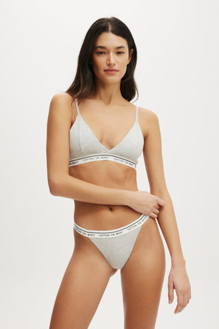Branded Cotton Cross Over Bralette