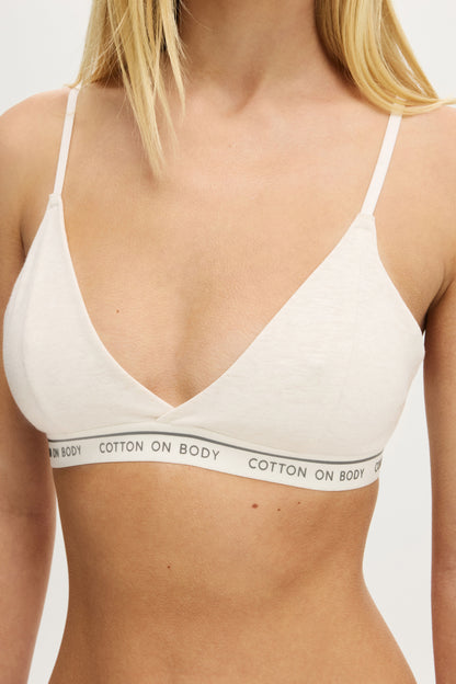 Branded Cotton Cross Over Bralette