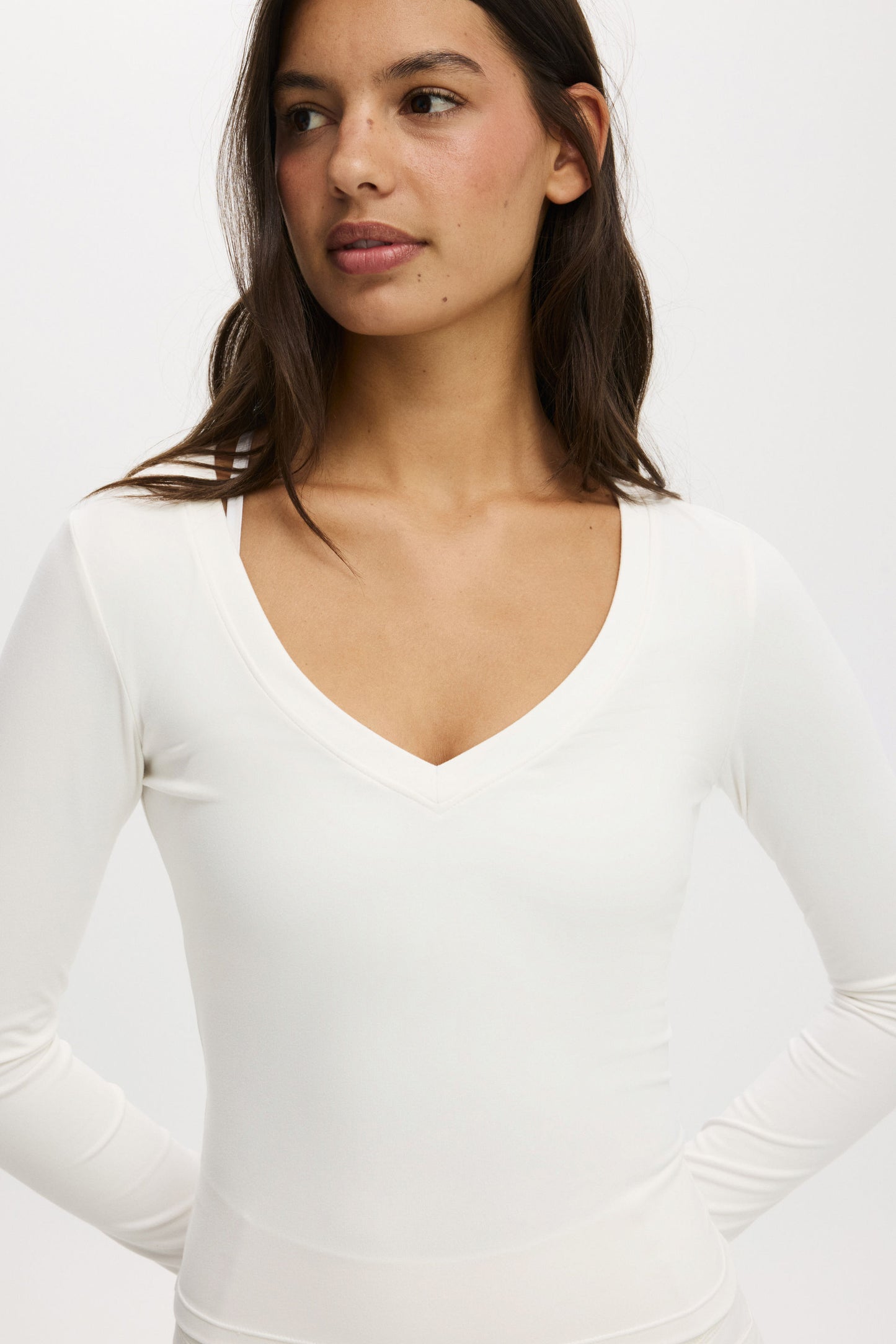 Ultra Soft Plunge Front Long Sleeve