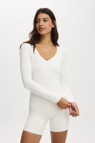 Ultra Soft Plunge Front Long Sleeve