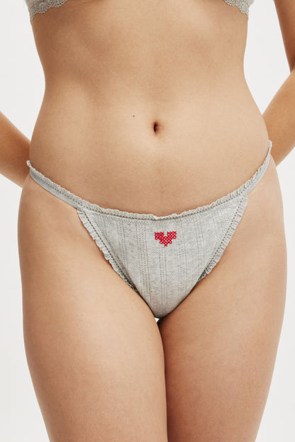 Organic Cotton Frill G String Brief