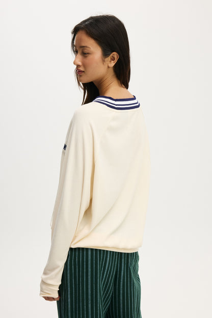 Yale Waffle V Neck Sleep Sweater