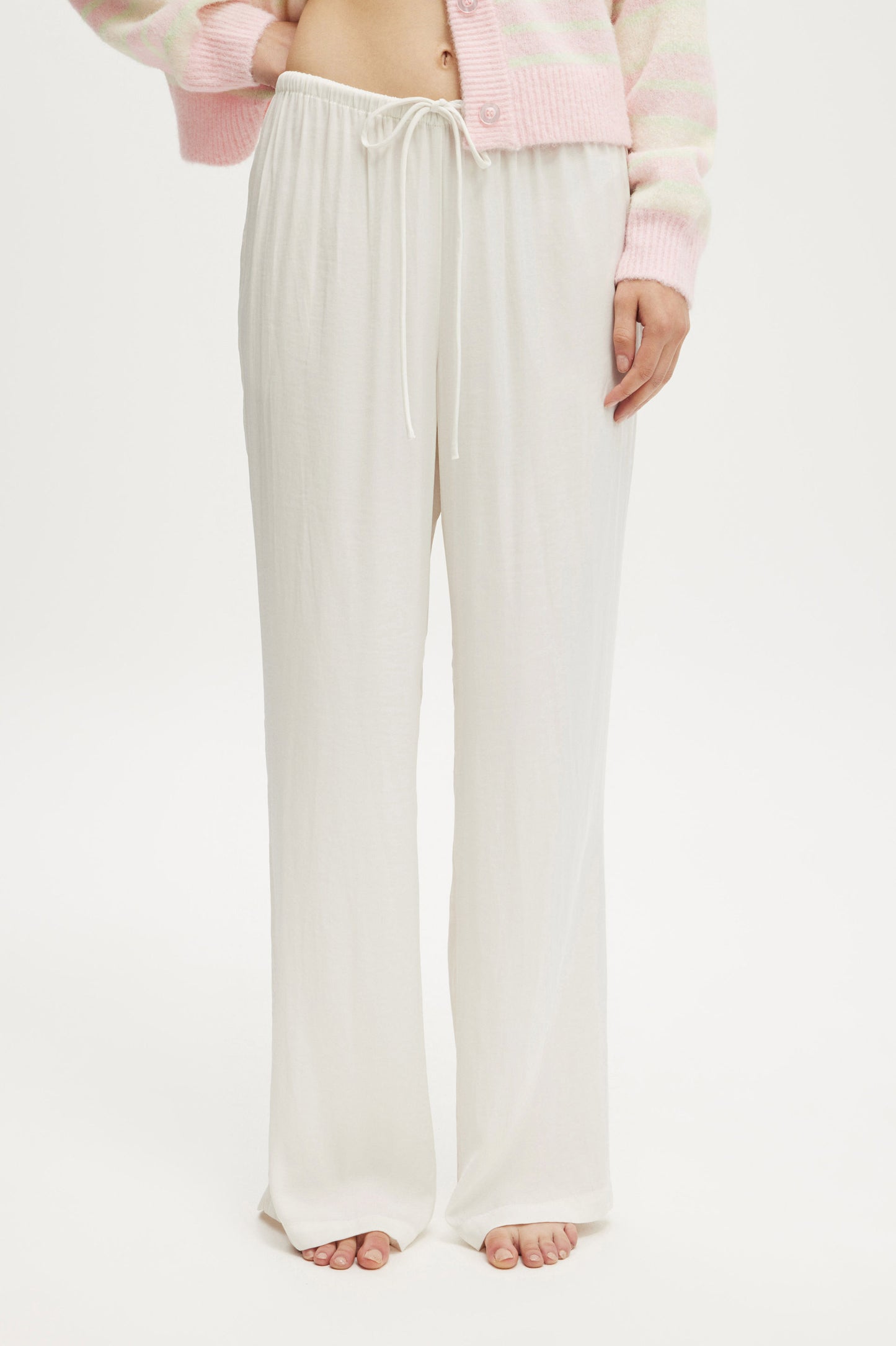Washed Satin Wide Leg Pant