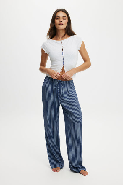 Washed Satin Wide Leg Pant