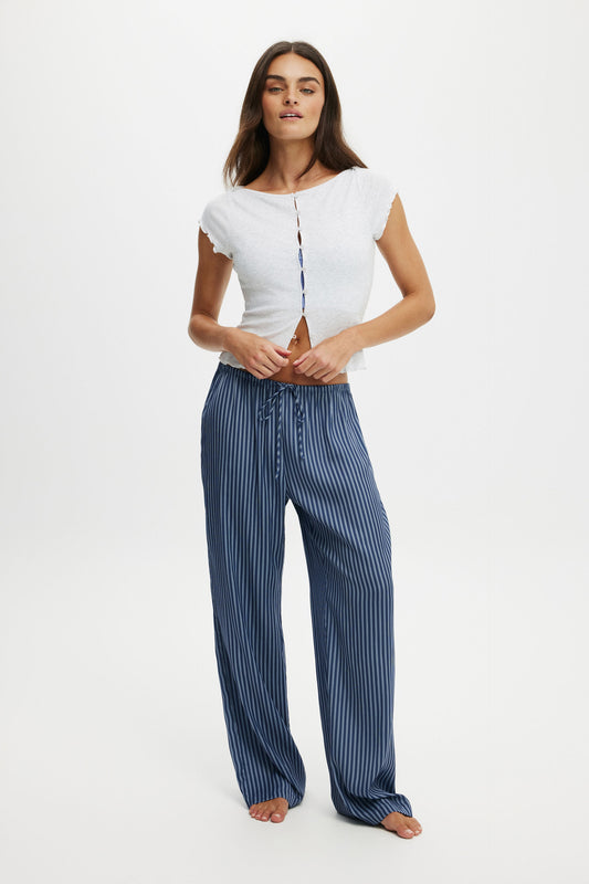 Washed Satin Wide Leg Pant