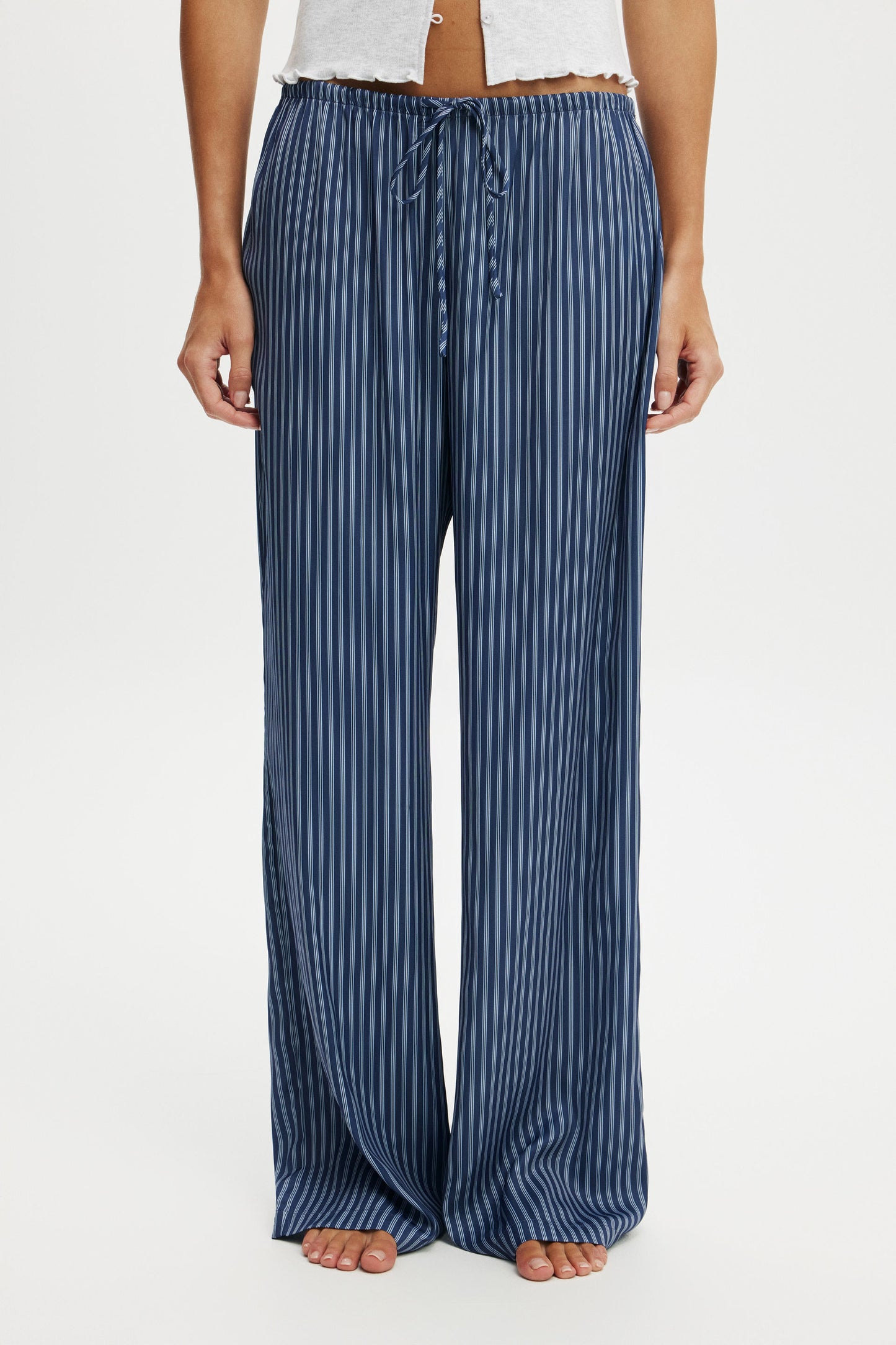 Washed Satin Wide Leg Pant