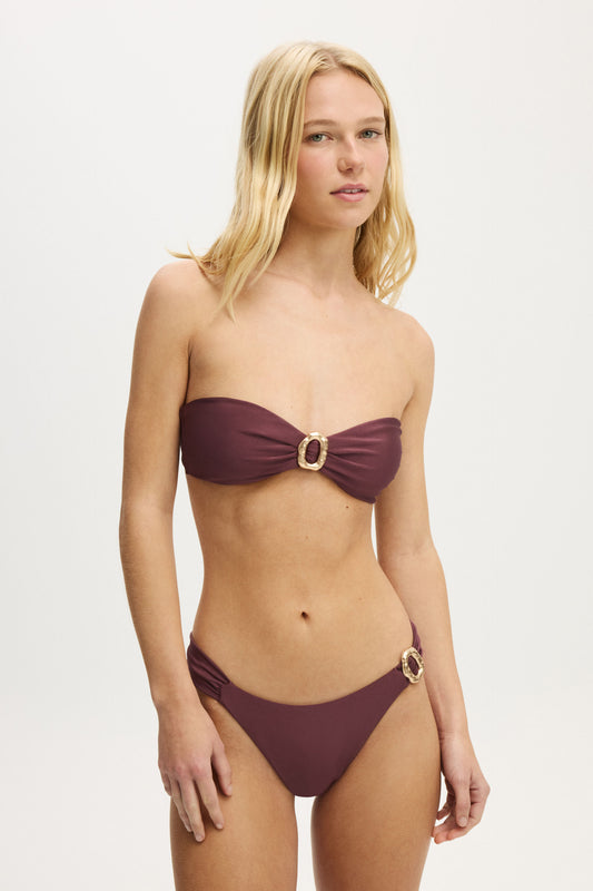 Strapless Gathered Bandeau Bikini Top
