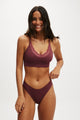 Seamless Longline Lace Trim Bralette