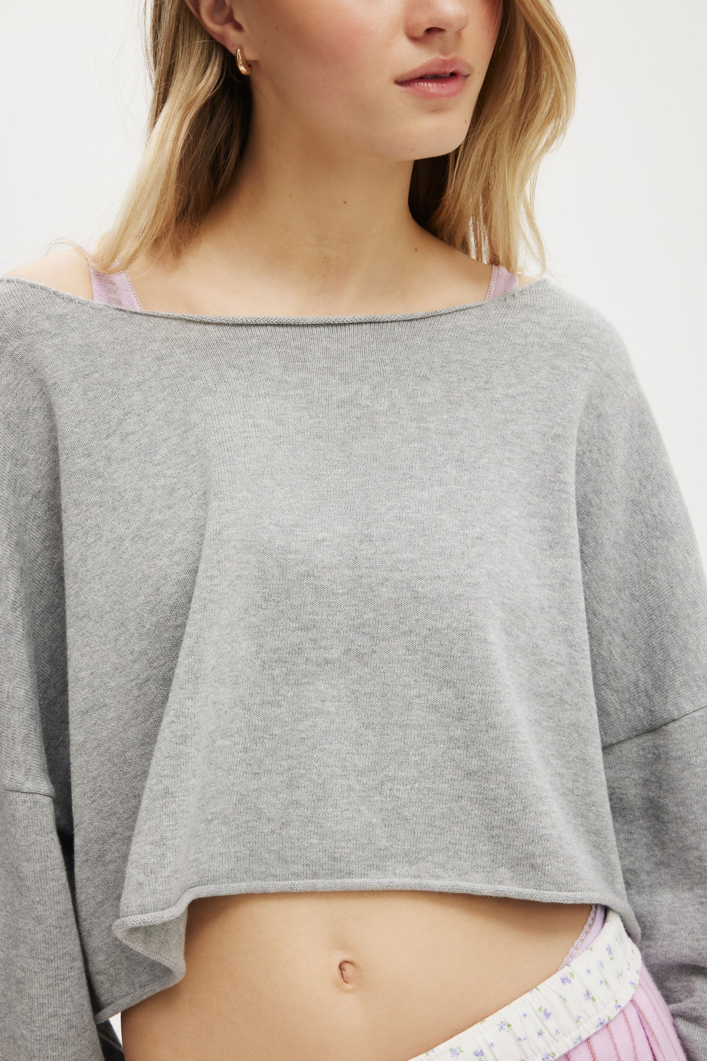 Off The Shoulder Cropped Knit