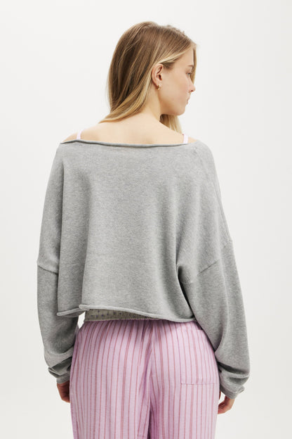 Off The Shoulder Cropped Knit