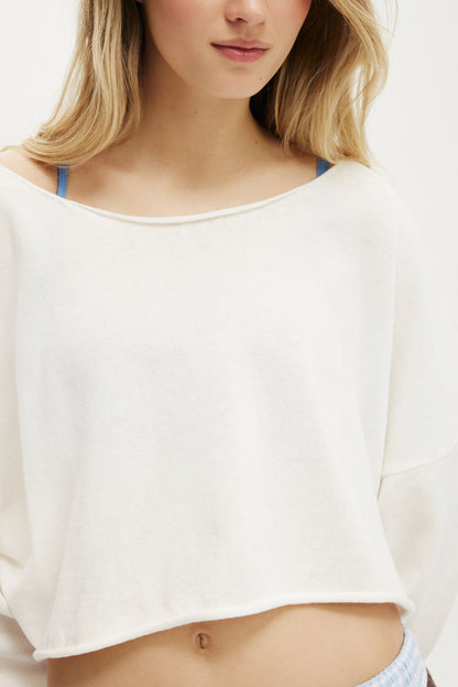 Off The Shoulder Cropped Knit
