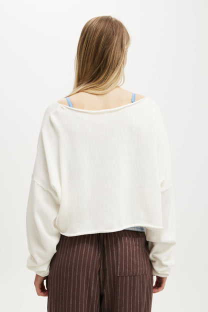 Off The Shoulder Cropped Knit
