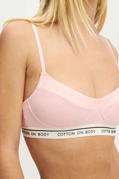 Branded Cotton Balconette Bralette