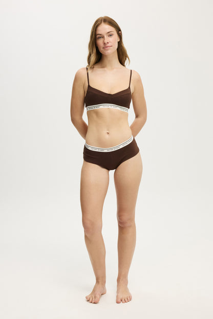 Branded Cotton Balconette Bralette