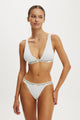 Branded Cotton Plunge Triangle Bralette