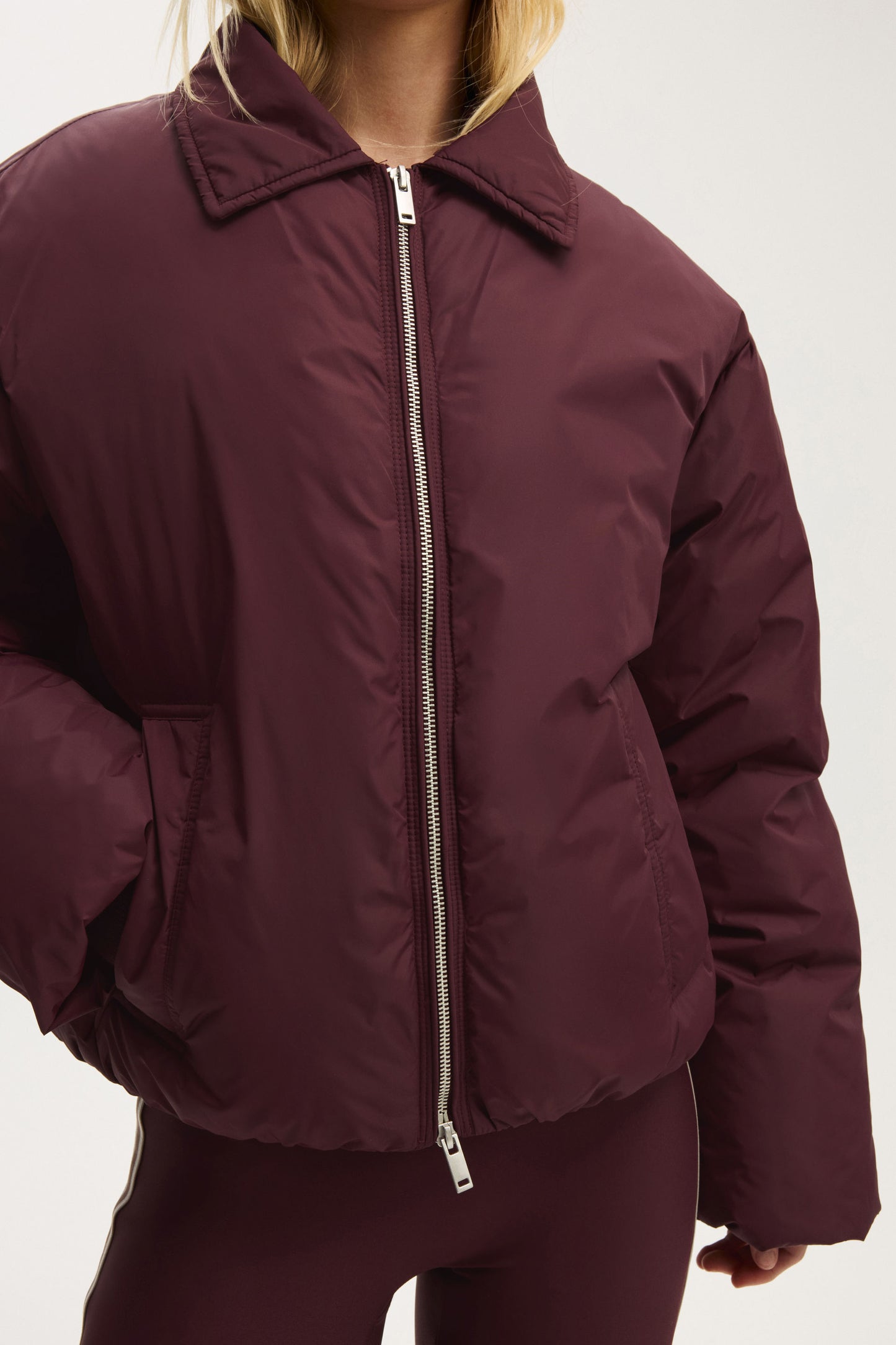 The Mother Puffer Faux Fur Collar Bomber