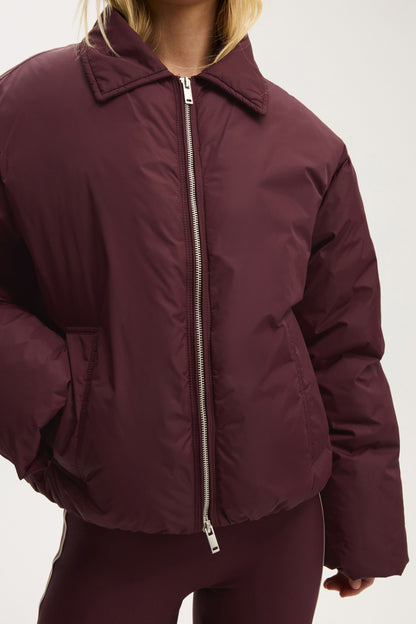 The Mother Puffer Faux Fur Collar Bomber